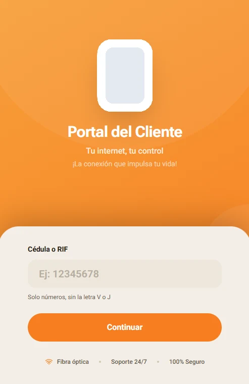 Acceso con cédula o RIF