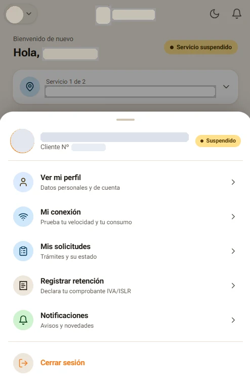 Mi cuenta · perfil y trámites